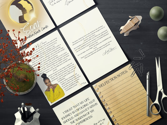 SOAR Affirmation Cards; Each card features empowering affirmations in bold, easy-to-read text,Plus, with a convenient wrist band, you can take positivity wherever you go, feeling the affirmations in your hands whenever you need a boost. Elevate your daily routine with these inclusive affirmation cards and soar to new heights of self-belief!